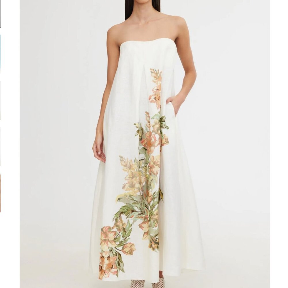 Floral Strapless Maxi Dress